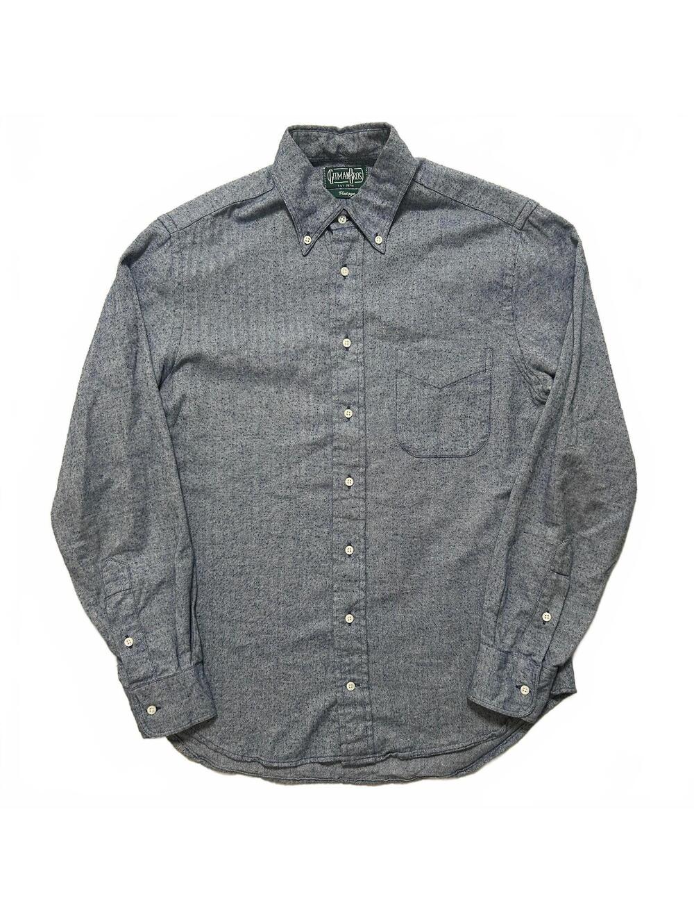 Gitman Bros Vintage Herringbone Cotton Button Down Shirt Men's M Blue Preppy Ivy